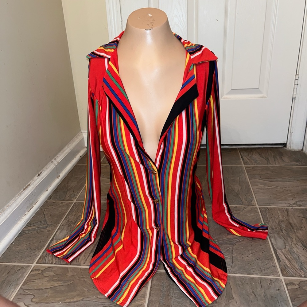 Striped long sleeve top